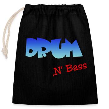 Drum n Bass, Techno, Minimal - Verschließbarer Geschenkbeutel aus Baumwolle (25x30cm) - Schwarz - Vorne