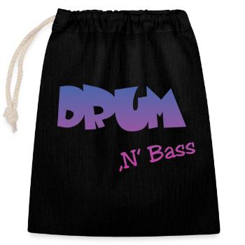 Drum n Bass - Verschließbarer Geschenkbeutel aus Baumwolle (25x30cm) - Schwarz - Vorne