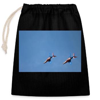 Patrouille de France meeting aérien en formation - Sac cadeau en coton avec cordon (25 x 30 cm) - noir - Devant
