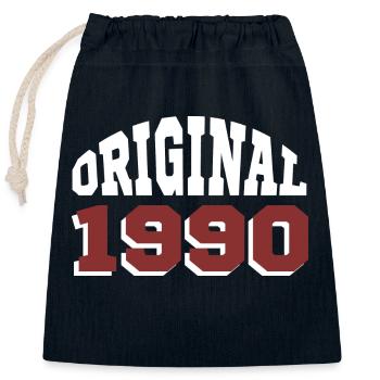 Original 1990 - Closable cotton gift bag (25x30cm) - navy - Front