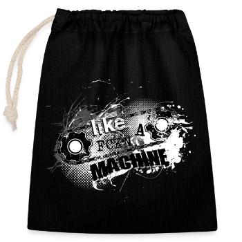 Comme une machine à fckn - Sac cadeau en coton avec cordon (25 x 30 cm) - noir - Devant