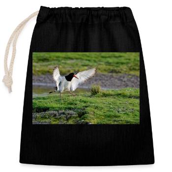 Oyster Catcher - Closable cotton gift bag (25x30cm) - black - Front