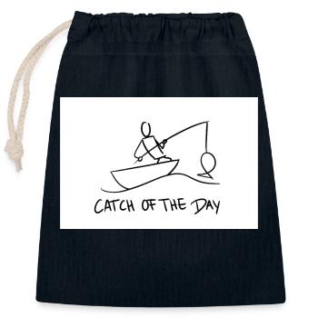 Catch of the day - Verschließbarer Geschenkbeutel aus Baumwolle (25x30cm) - Navy - Vorne
