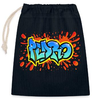 PEDRO graffiti name sweatshirt cap teeshirt - Closable cotton gift bag (25x30cm) - navy - Front