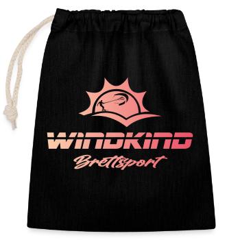 Kitesurfing - Closable cotton gift bag (25x30cm) - black - Front