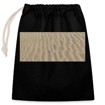 Sand horizontal - Verschließbarer Geschenkbeutel aus Baumwolle (25x30cm) - Schwarz - Vorne
