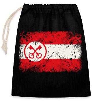 Drapeau de Leiden - Sac cadeau en coton avec cordon (25 x 30 cm) - noir - Devant