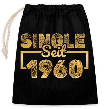 Single 1960 - Closable cotton gift bag (25x30cm) - black - Front