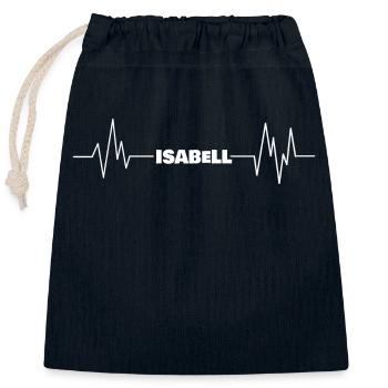 Isabell as a first name - Closable cotton gift bag (25x30cm) - navy - Front