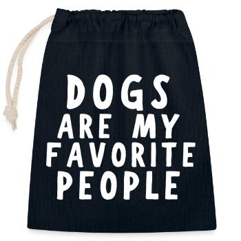 Dogs are my favorite people - Verschließbarer Geschenkbeutel aus Baumwolle (25x30cm) - Navy - Vorne