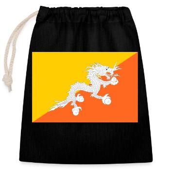 Bhoutan - Sac cadeau en coton avec cordon (25 x 30 cm) - noir - Devant