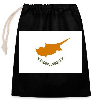Cyprus - Closable cotton gift bag (25x30cm) - black - Front