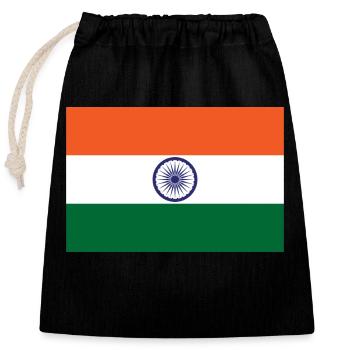 Indien - Verschließbarer Geschenkbeutel aus Baumwolle (25x30cm) - Schwarz - Vorne