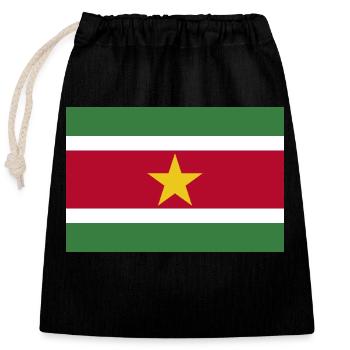 Suriname - Closable cotton gift bag (25x30cm) - black - Front