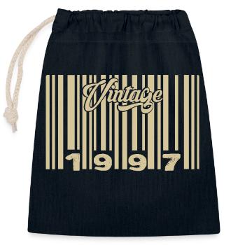 Jahrgang 1997 Barcode 1997: Jahr 2025. - Verschließbarer Geschenkbeutel aus Baumwolle (25x30cm) - Navy - Vorne