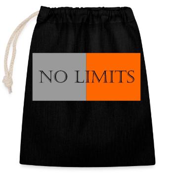 Pas de Limite - Sac cadeau en coton avec cordon (25 x 30 cm) - noir - Devant