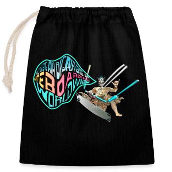 Kitesurf bigair dans le monde entier - Sac cadeau en coton avec cordon (25 x 30 cm) - noir - Devant