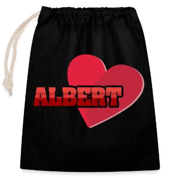 Vorname Albert - Verschließbarer Geschenkbeutel aus Baumwolle (25x30cm) - Schwarz - Vorne