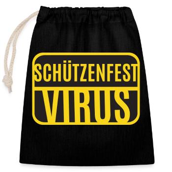Schützenfest Virus - Verschließbarer Geschenkbeutel aus Baumwolle (25x30cm) - Schwarz - Vorne