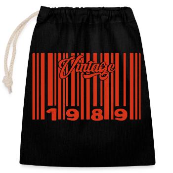 Jahrgang 1989 Jahrgang 1989 36 Jahre alt Barcode Anniversai - Verschließbarer Geschenkbeutel aus Baumwolle (25x30cm) - Schwarz - Vorne