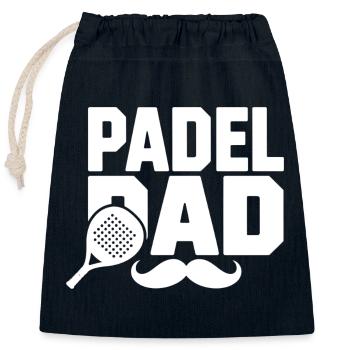 Padel Dad - Sac cadeau en coton avec cordon (25 x 30 cm) - bleu marine - Devant