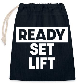 Ready Set Lift - Verschließbarer Geschenkbeutel aus Baumwolle (25x30cm) - Navy - Vorne