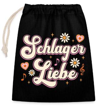 Schlager Love Schlager Party Team - Closable cotton gift bag (25x30cm) - black - Front