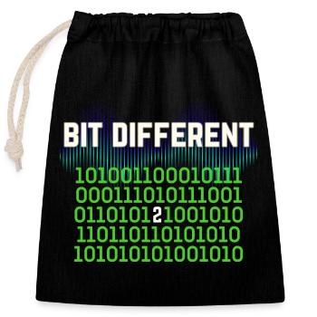 Etwas Anders – Nerdy Binary Error Design - Verschließbarer Geschenkbeutel aus Baumwolle (25x30cm) - Schwarz - Vorne