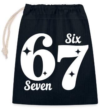 Funny Six Seven 67 - Six Seven SixSeven 6-7 - Verschließbarer Geschenkbeutel aus Baumwolle (25x30cm) - Navy - Vorne