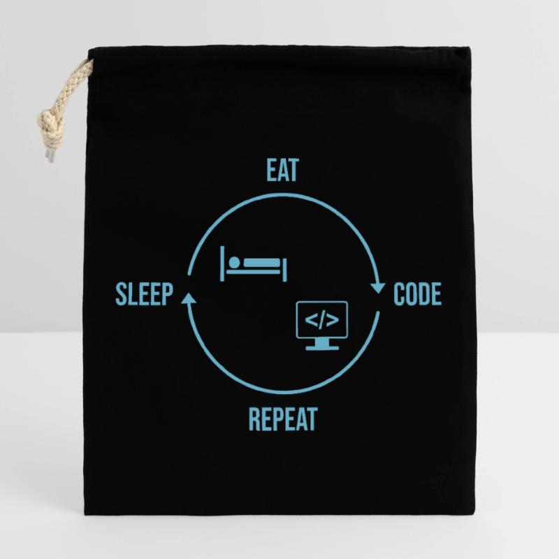 Eat Sleep Code Repeat - Programmer Cycle Closable cotton gift bag (25x30cm)