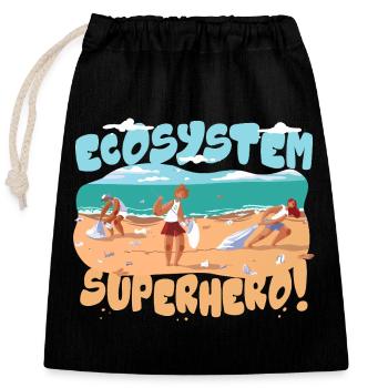 Ecologist Ecology - Closable cotton gift bag (25x30cm) - black - Front