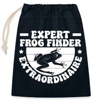 Attrapeur de grenouilles, expert en recherche de grenouilles extraordinaire - Sac cadeau en coton avec cordon (25 x 30 cm) - bleu marine - Devant