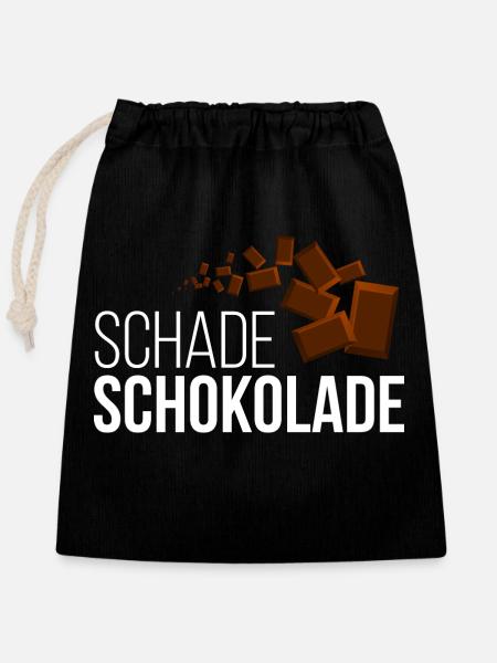 Schade Schokolade - Verschließbarer Geschenkbeutel aus Baumwolle (25x30cm) - Schwarz