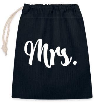 Mrs. Newlywed - Verschließbarer Geschenkbeutel aus Baumwolle (25x30cm) - Navy - Vorne