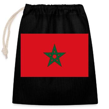 Morocco flag - Closable cotton gift bag (25x30cm) - black - Front