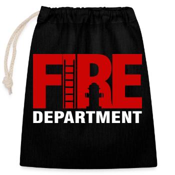 fire department ladder - Fire brigade ladder - Closable cotton gift bag (25x30cm) - black - Front