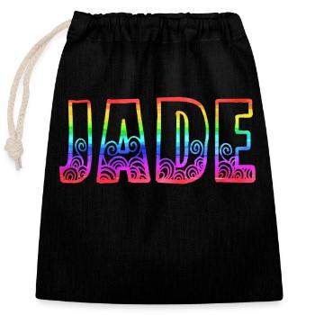 jade rs regenbogen - Verschließbarer Geschenkbeutel aus Baumwolle (25x30cm) - Schwarz - Vorne