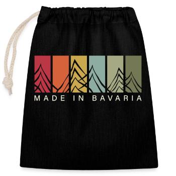Made in Bavaria Bayern Spruch - Verschließbarer Geschenkbeutel aus Baumwolle (25x30cm) - Schwarz - Vorne