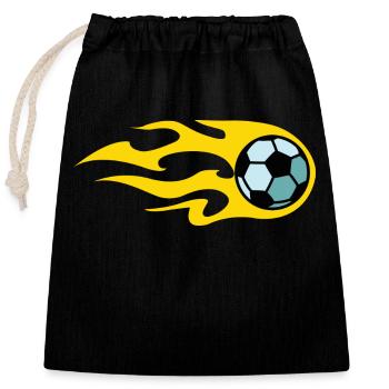 soccer fire - Verschließbarer Geschenkbeutel aus Baumwolle (25x30cm) - Schwarz - Vorne