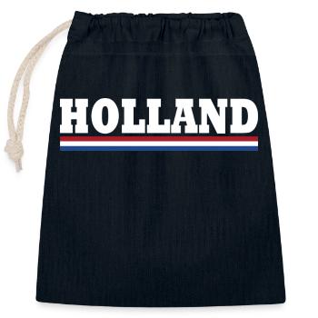 Holland flag - Closable cotton gift bag (25x30cm) - navy - Front