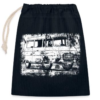 Barkas B1000 Grunge Look - Sac cadeau en coton avec cordon (25 x 30 cm) - bleu marine - Devant