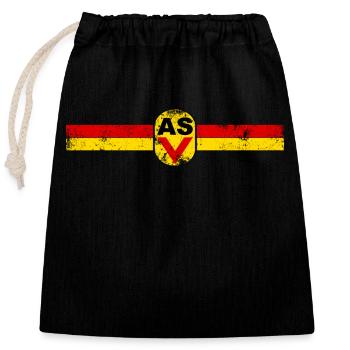 DDR - NVA - Armeesportverein - Retro usedlook - Verschließbarer Geschenkbeutel aus Baumwolle (25x30cm) - Schwarz - Vorne