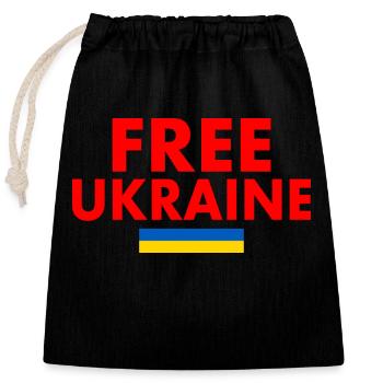 Free ukraine - Closable cotton gift bag (25x30cm) - black - Front