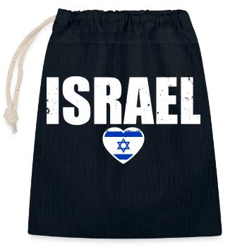 Israel Vintage Israeli Flag - Closable cotton gift bag (25x30cm) - navy - Front