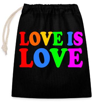 Love is love - Verschließbarer Geschenkbeutel aus Baumwolle (25x30cm) - Schwarz - Vorne