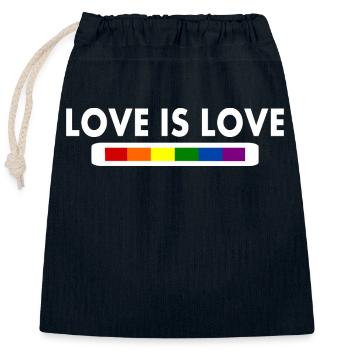 Love is love - Closable cotton gift bag (25x30cm) - navy - Front