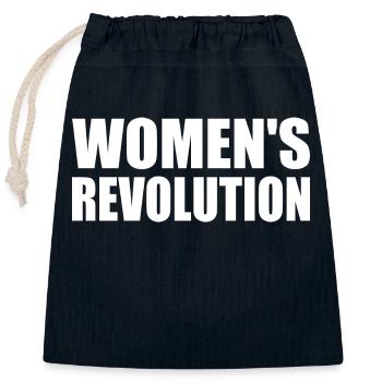 Womens revolution - Sac cadeau en coton avec cordon (25 x 30 cm) - bleu marine - Devant