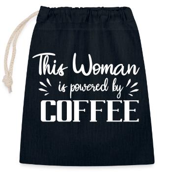 mum powered by coffee - Closable cotton gift bag (25x30cm) - navy - Front