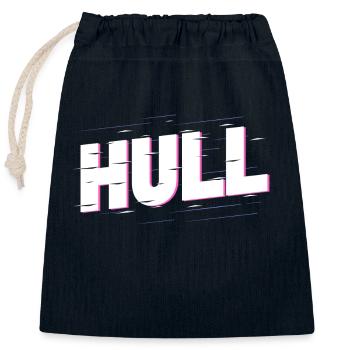 Hull England UK City Font Home Love - Closable cotton gift bag (25x30cm) - navy - Front