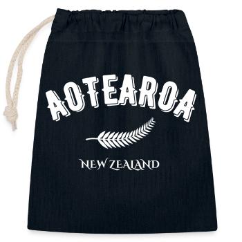 Aotearoa new Zealand - Sac cadeau en coton avec cordon (25 x 30 cm) - bleu marine - Devant